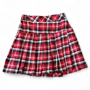 Disney Junior‎ Minnie Girls Plaid Skirt Red Black White Size 10-12 Holiday Party